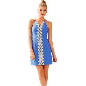 Lilly Pulitzer Pearl Blue and Gold Shift Dress